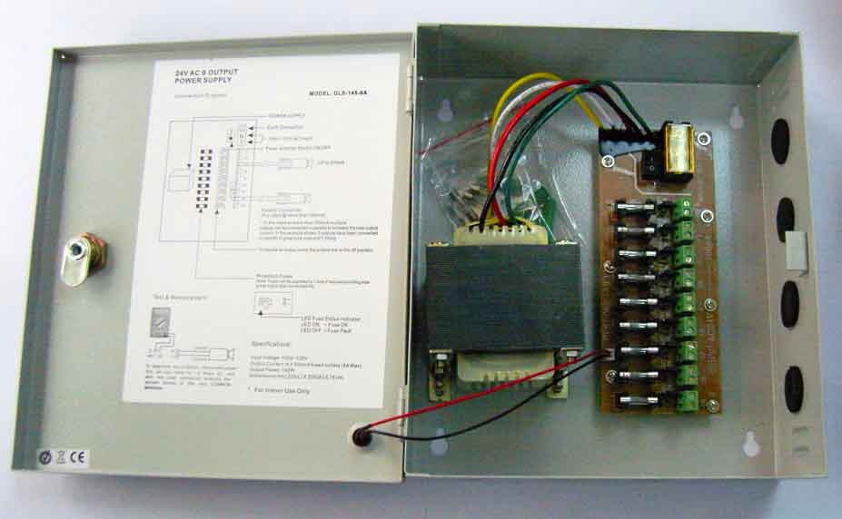 alimentazione elettrica del commutatore della macchina fotografica del cctv dell'alimentazione elettrica del cctv del fusibile di 12V 10A 9CH 120W ptc