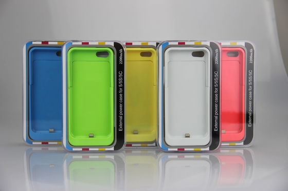 Pacchetto sottile di potenza della batteria della cassa di batteria di iPhone di multi colore 2200mAh per il iPhone 5