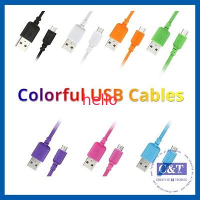 Micro Ciao-Velocità colorata 2 in-1 del cavo del trasferimento di dati di Smartphone USB