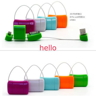 Micro USB Assemblea promozionale dello smartphone del cavo del trasferimento di dati di 8pin con stile sveglio della borsa