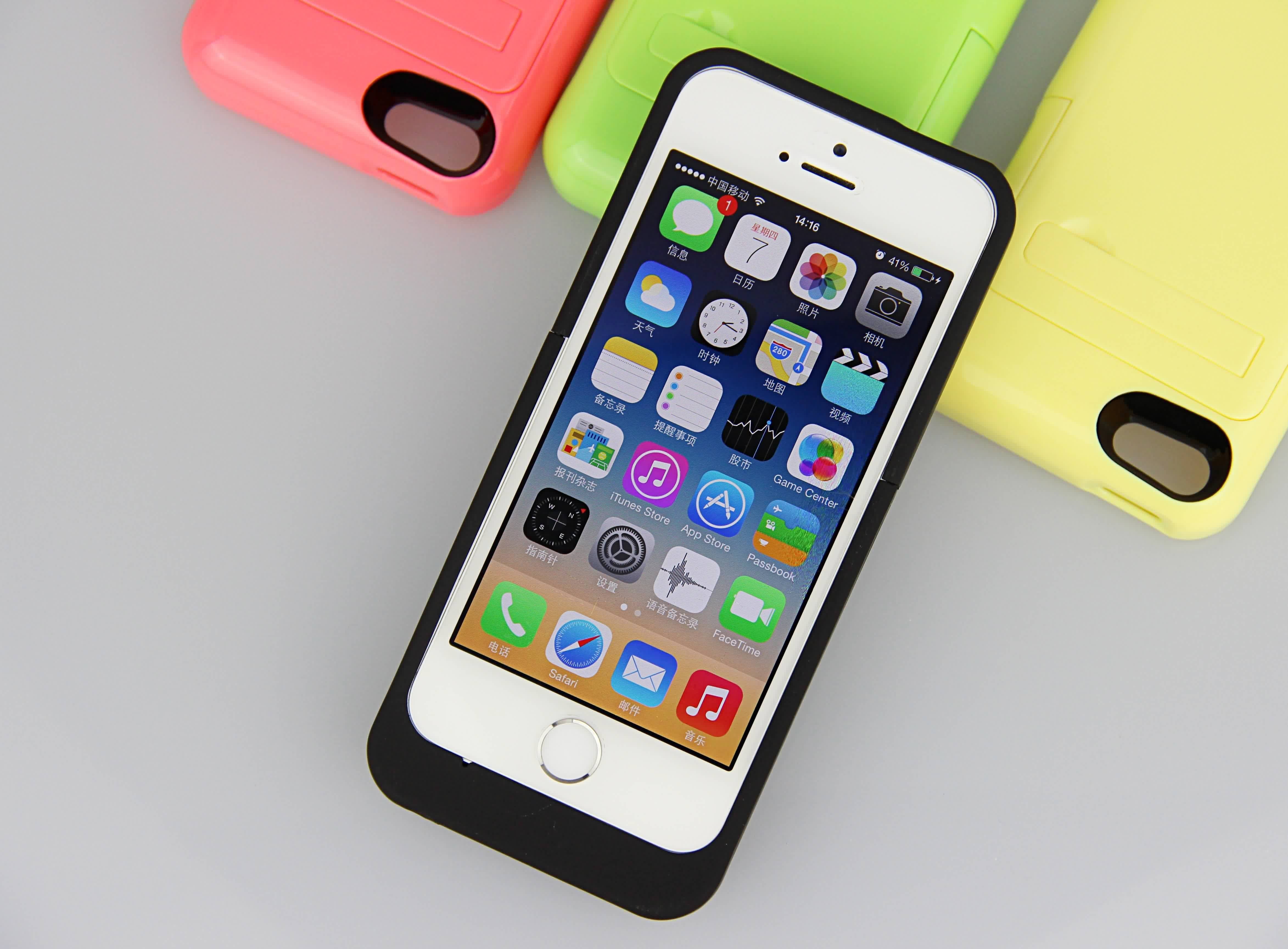 Pacchetto sottile di potenza della batteria della cassa di batteria di iPhone di multi colore 2200mAh per il iPhone 5