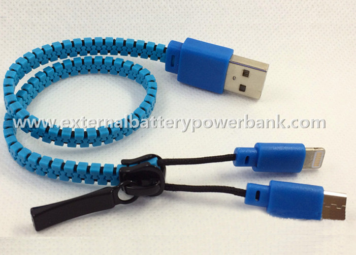 Zipper il cavo/2 del trasferimento di dati di USB in 1 USB che fa pagare il cavo per il telefono cellulare